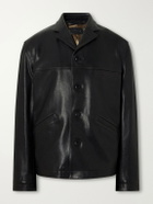 LEMAIRE - Paneled Leather Jacket - Black