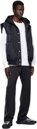 Balmain Black & Navy Monogram Puffer Vest