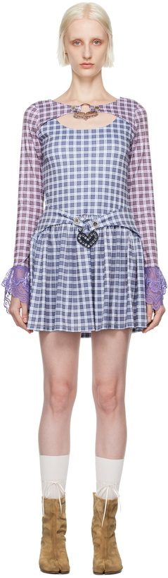 Photo: Chopova Lowena Pink & Blue Sally Heart Mini Dress