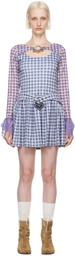 Chopova Lowena Pink & Blue Sally Heart Mini Dress