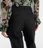 Loewe High-rise wool and silk straight pants