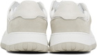 AMI Paris White & Gray Leather Low Top Walk Sneakers