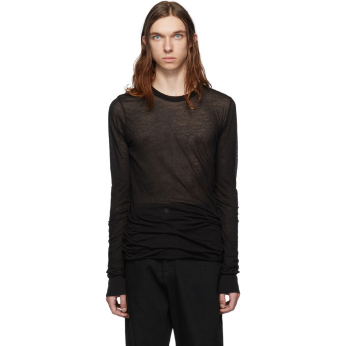 Photo: Rick Owens Black Basic Long Sleeve T-Shirt