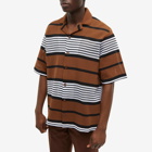 Burberry Men's Triple Stripe Woven Vacation Shirt in Dark Birch Brown