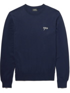 A.P.C. - Otis Logo-Embroidered Cotton Sweater - Blue