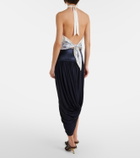 Ferragamo Draped asymmetric midi skirt