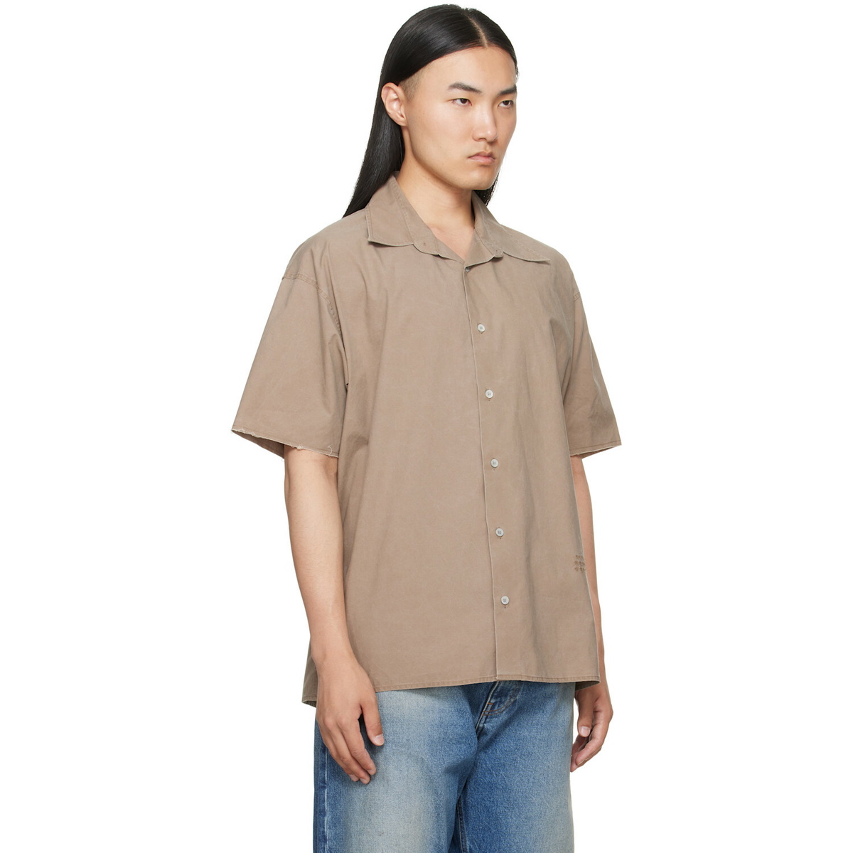 MM6 Maison Margiela Taupe Short-Sleeved Shirt