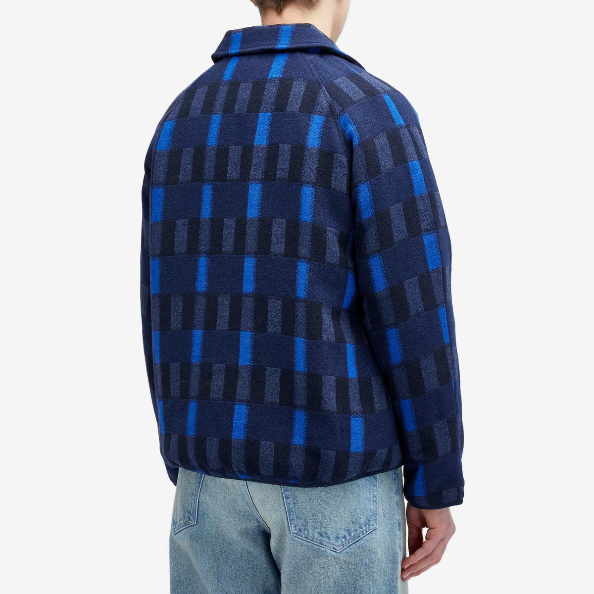 Percival Men's Fretwork Check Anderson Jacket in Blue