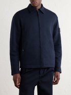 Stone Island - GHOST Wool and Cotton-Blend Zip-Up Sweater - Blue