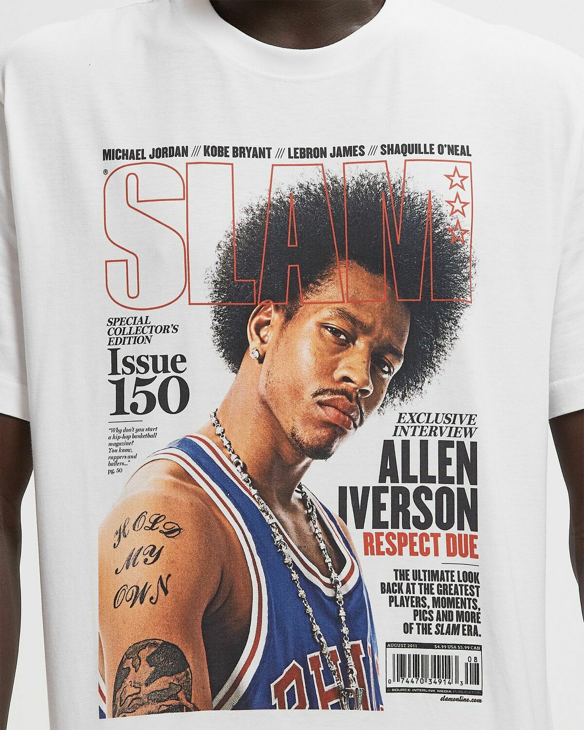 Mitchell & Ness NBA SLAM TEE PHILADELPHIA 76ERS ALLEN IVERSON White Mens Shortsleefe