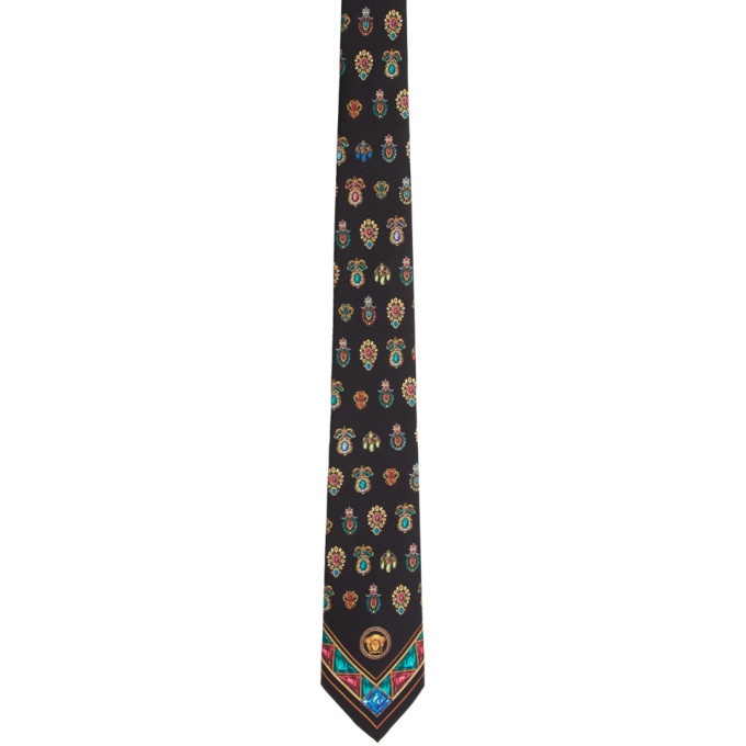 Photo: Versace Black Silk Printed Tie