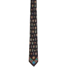 Versace Black Silk Printed Tie