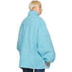 Balenciaga Blue Fleece Oversized Zip-Up Jacket