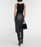 Yves Salomon Leather midi skirt