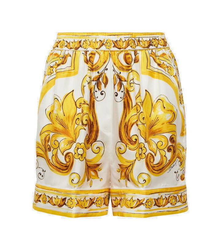 Photo: Dolce&Gabbana Majolica silk shorts