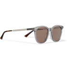 Gucci - Round-Frame Acetate and Silver-Tone Sunglasses - Gray