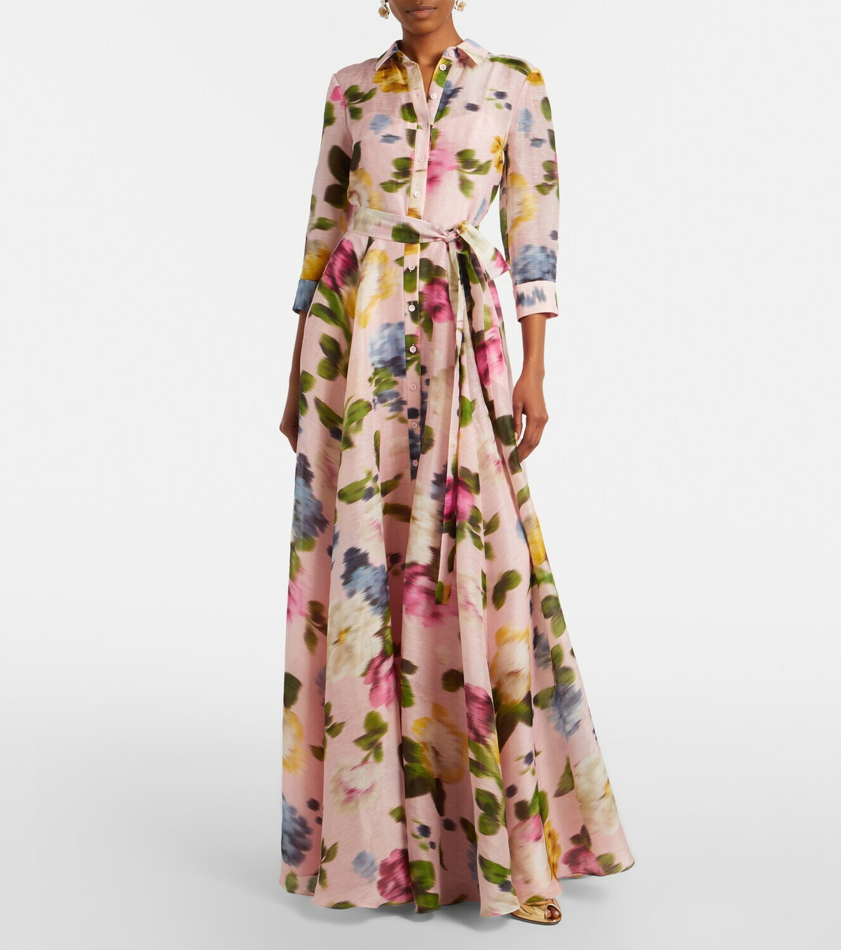 Carolina Herrera Floral linen and silk gown