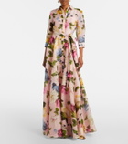 Carolina Herrera Floral linen and silk gown