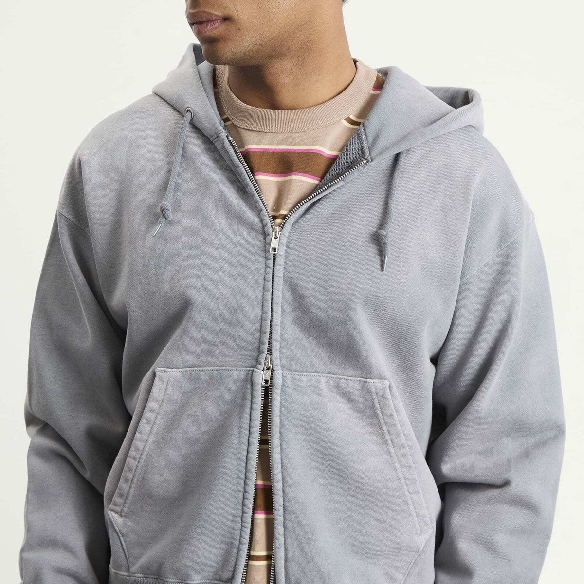 BEAMS Men's Fade Zip Hoodie in Soft Black