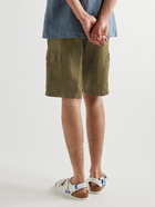 NN07 - Armi Straight-Leg Linen Cargo Shorts - Green