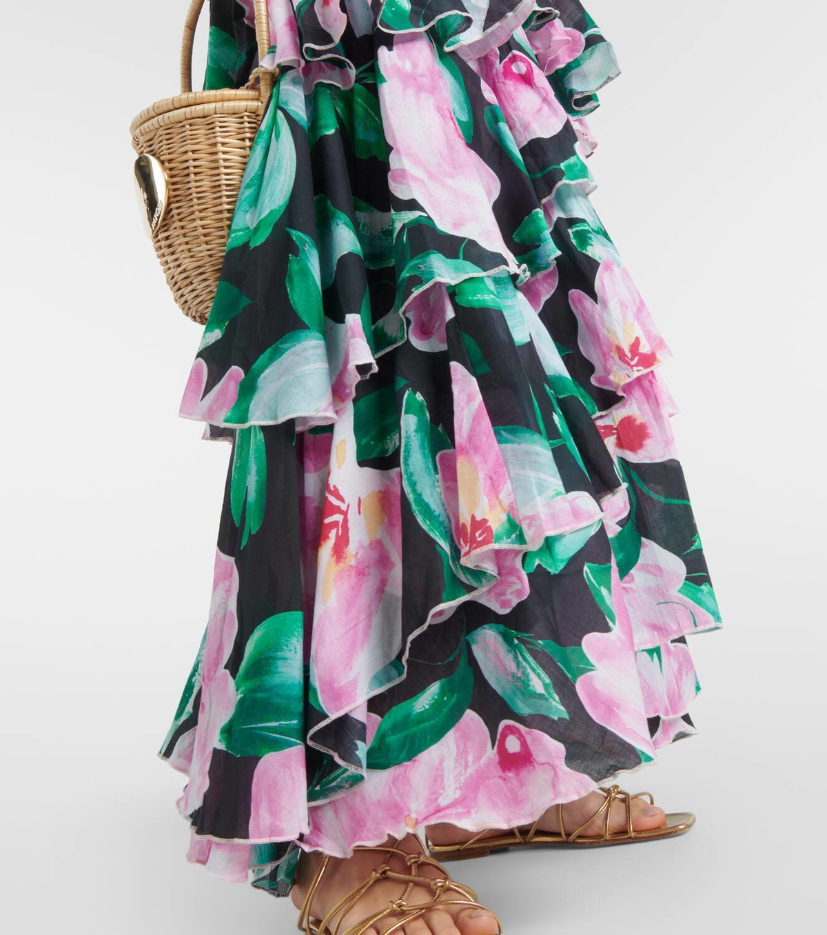 Alexandra Miro Cordelia floral tiered maxi skirt