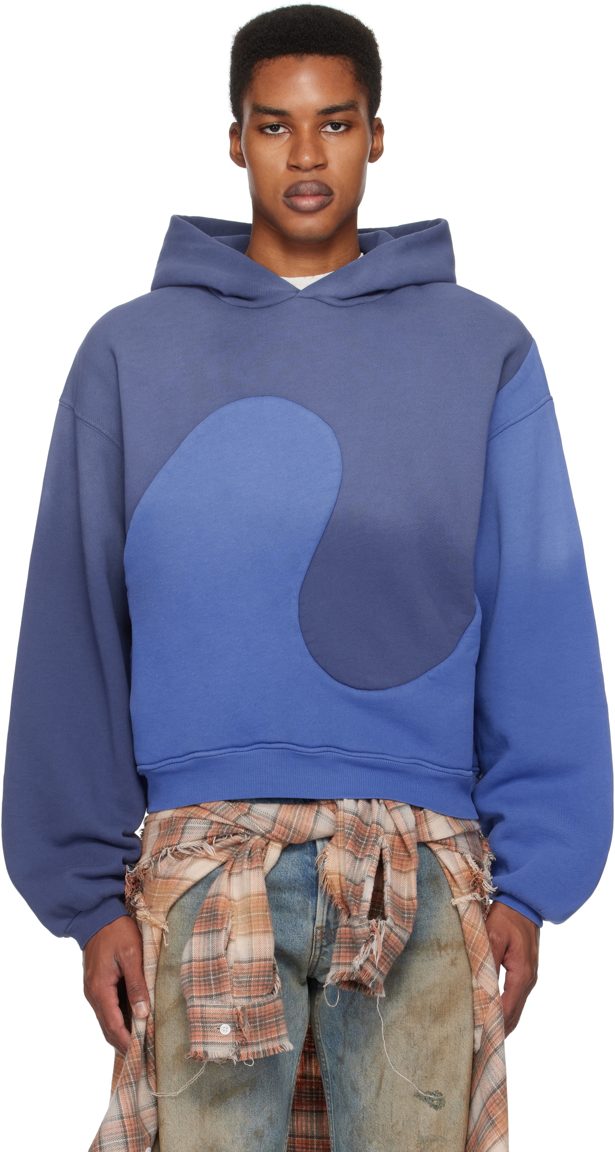 ERL Blue Classic Swirl Hoodie ERL