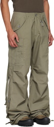 Reese Cooper Khaki Cotton Ripstop Wide Leg Cargo Pants
