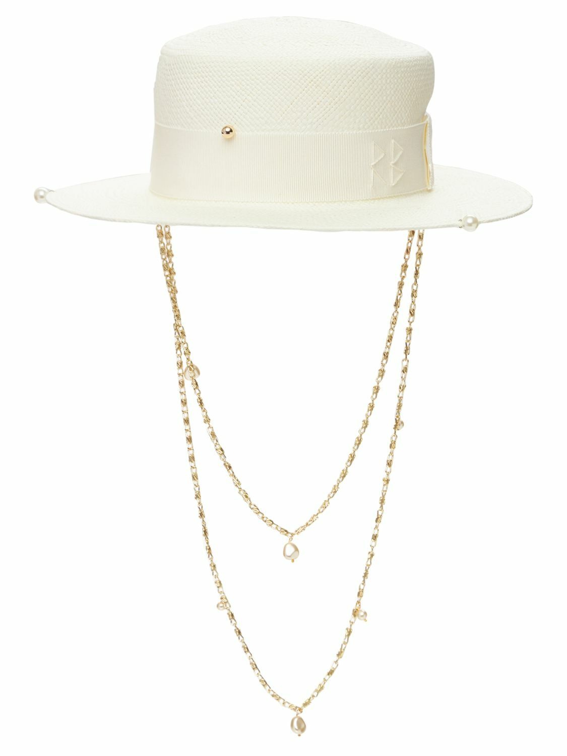 Photo: RUSLAN BAGINSKIY Double Chain Strap Straw Boater Hat
