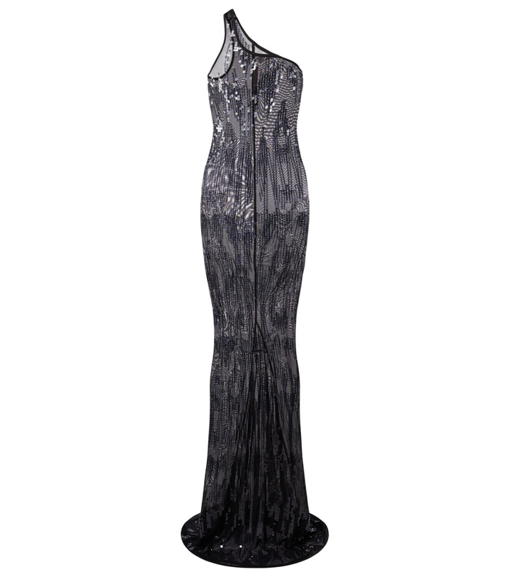 Photo: Rick Owens Lilies one-shoulder sequined tulle gown