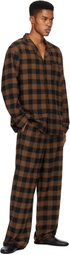 SKIMS Brown Flannel Sleep Pyjama Set