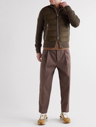 TOM FORD - Slim-Fit Wool and Quilted Suede Down Jacket - Brown