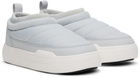 Moon Boot Gray & White Park Soft Nylon Loafers