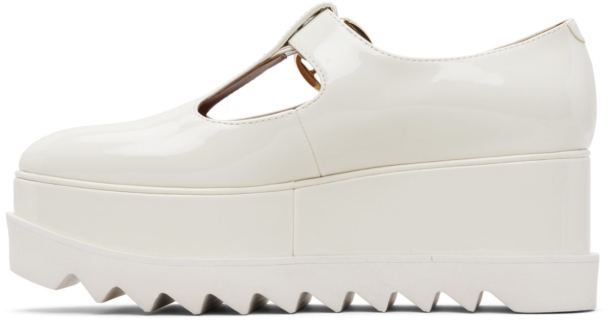 Stella McCartney White Elyse T-Bar Platform Mary Jane Derbys