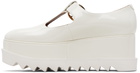 Stella McCartney White Elyse T-Bar Platform Mary Jane Derbys