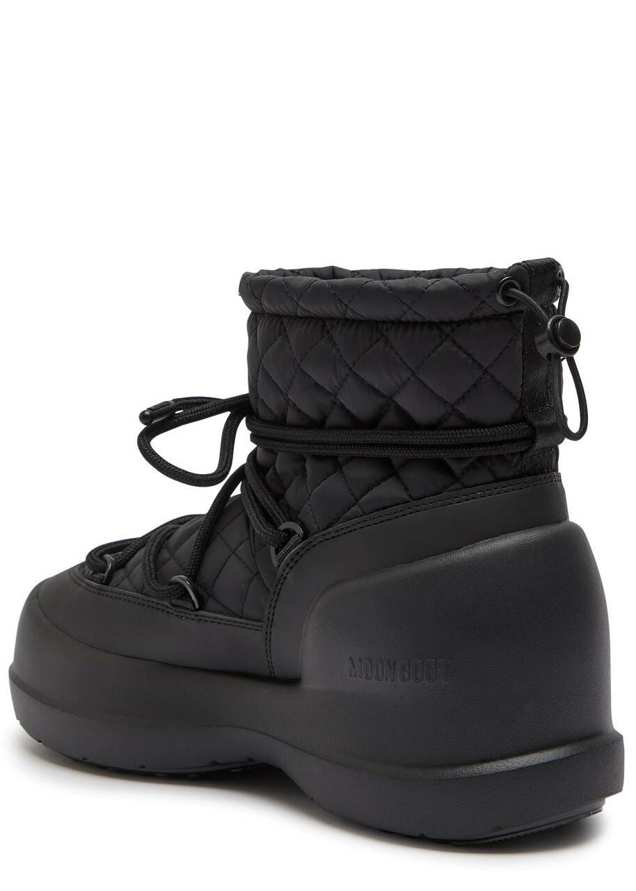 Moon Boot Mezzaluna Quilted Nylon Snow Boots Black