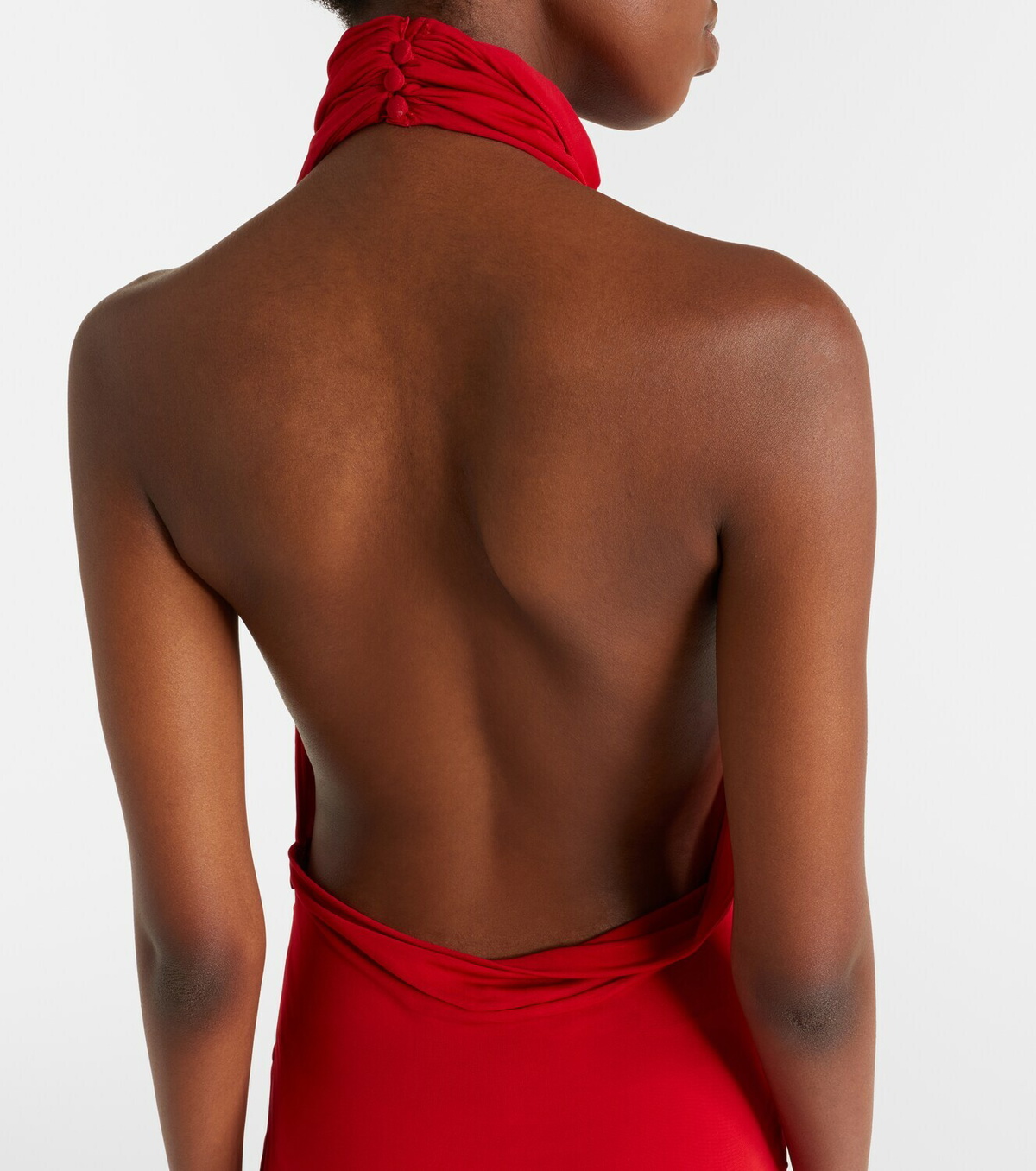 McQueen Draped halterneck maxi dress