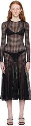 AMI Alexandre Mattiussi Black Gingham Midi Dress