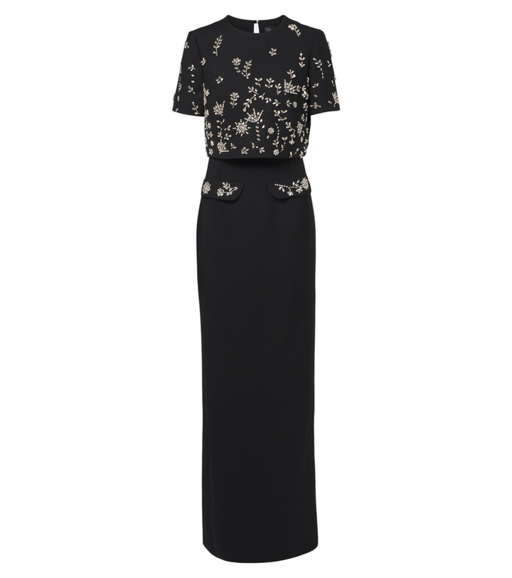 Photo: Oscar de la Renta Embellished wool-blend bustier gown