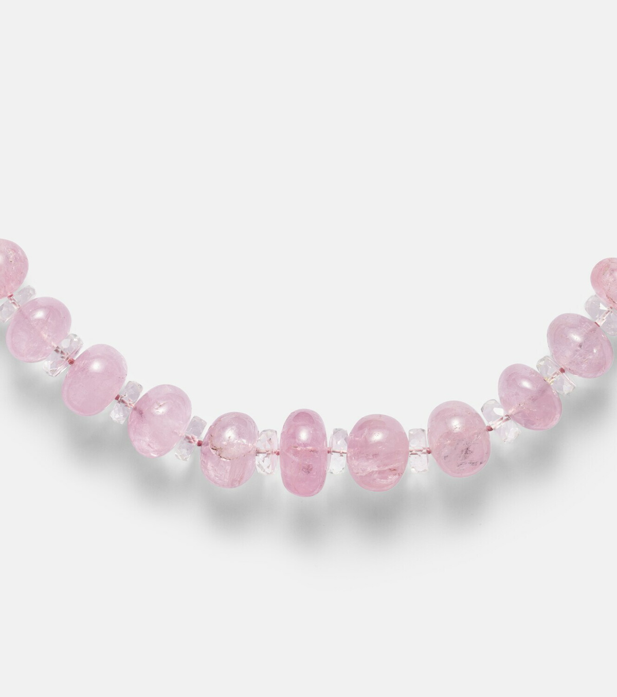 Ileana Makri Beaded necklace with morganite, white topaz, and diamonds
