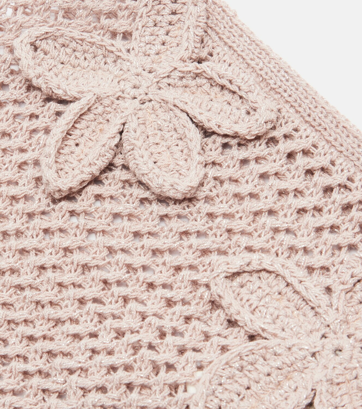 Bananhot Crochet floral-appliqué scarf