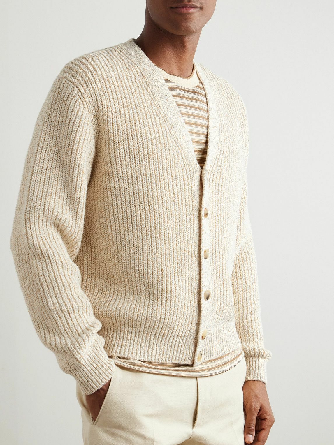 Loro Piana - Meina Ribbed Cotton Cardigan - Neutrals Loro Piana