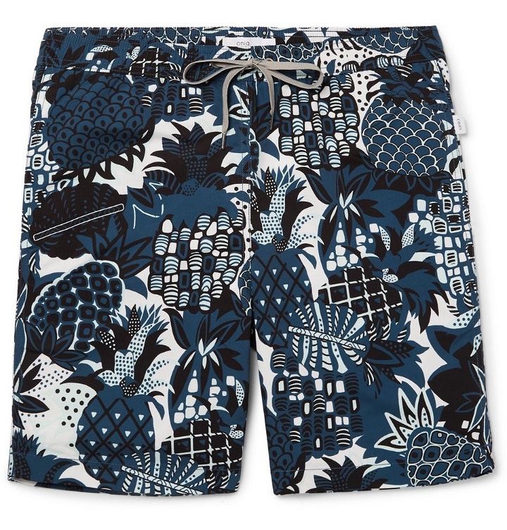 Photo: Onia - Charles Mid-Length Printed Swim Shorts - Men - Storm blue