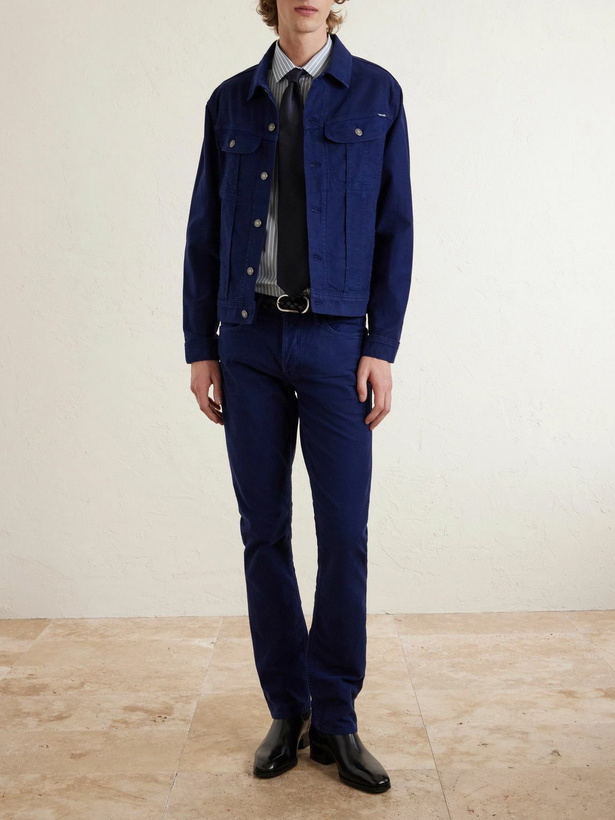 Photo: TOM FORD - Icon Cotton-Blend Moleskin Jacket - Blue