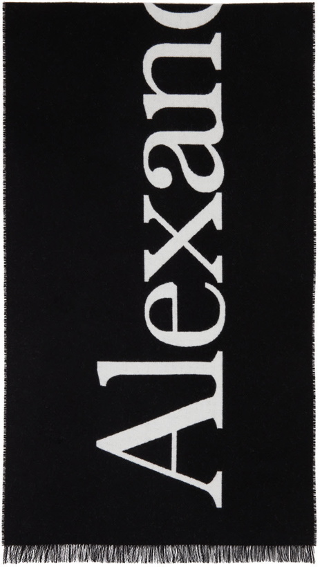 Photo: Alexander McQueen Black Logo Scarf