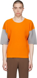 Homme Plissé Issey Miyake Orange & Grey Block T-Shirt