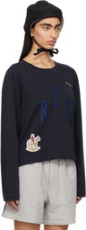 Bode Navy 'Rec' Pullover Sweatshirt
