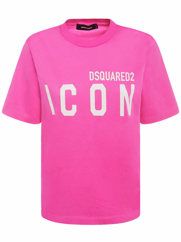 Photo: DSQUARED2 - Icon Logo Print Cotton Jersey T-shirt