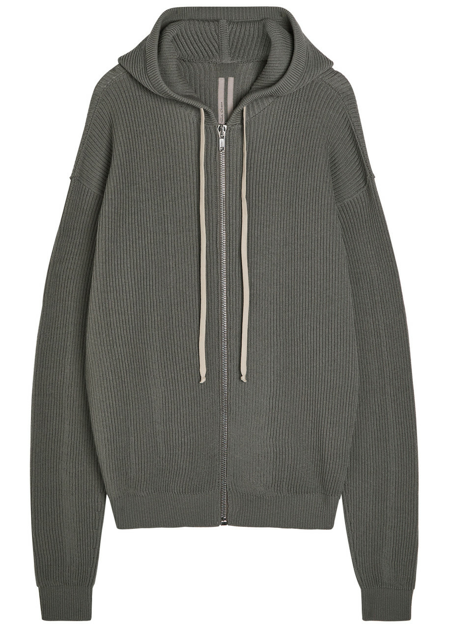 Rick Owens Hooded Wool Jumper Brown
