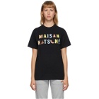 Maison Kitsune Black Rainbow Yoga Foxes T-Shirt