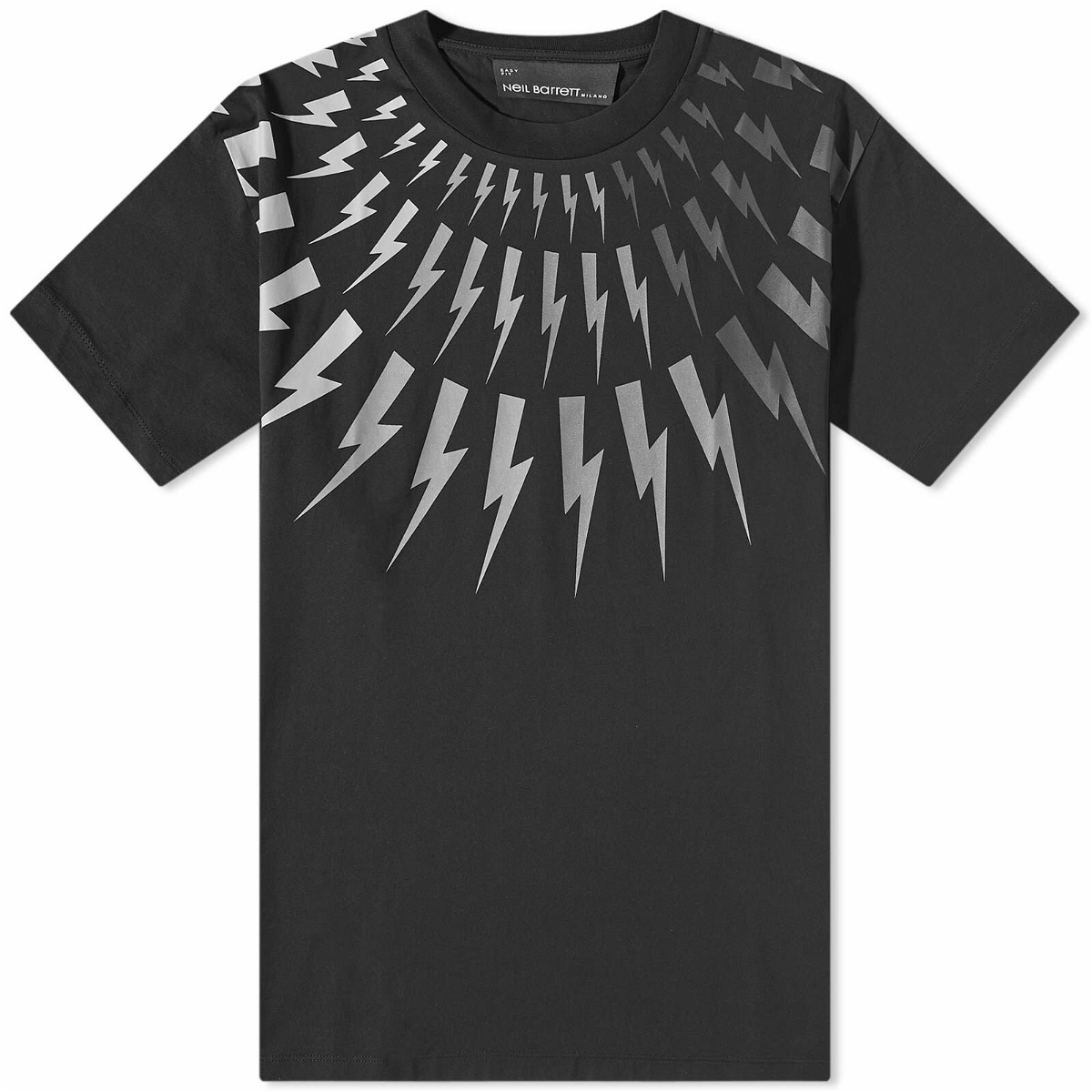 Neil Barrett Men's Ombre Bolts T-Shirt in Black/White Neil Barrett
